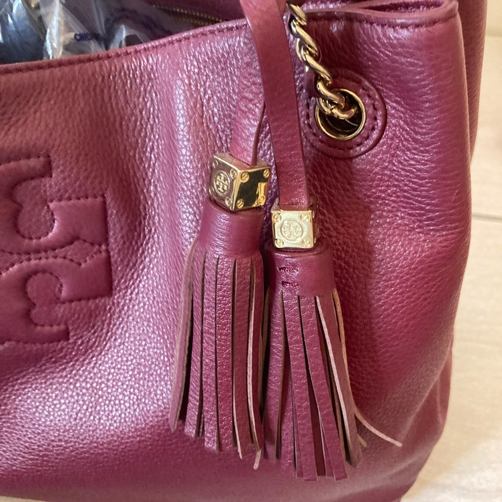 Tory Burch Burgundy Leather Bag - Picture 6 of 6
